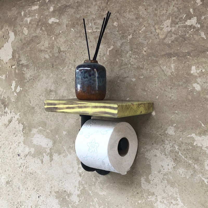 WC-PAPÍR TARTÓ CITROMFŰ SZÍNŰ POLCCAL WC-PAPÍR TARTÓ CITROMFŰ SZÍNŰ POLCCAL